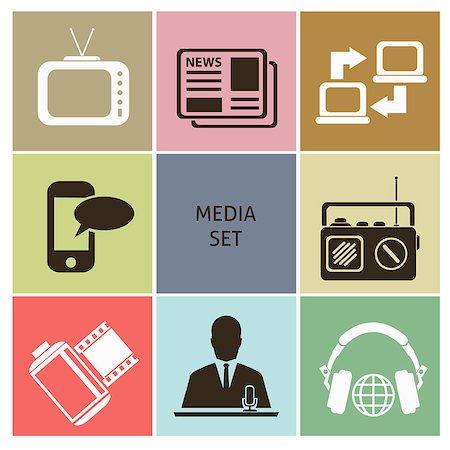 Media icons. Set for you design Stock Photo - Budget Royalty-Free & Subscription, Code: 400-07749501