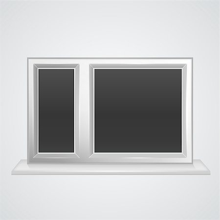 simsearch:400-07675125,k - Window with white frame and dark space behind. Isolated vector illustration. Foto de stock - Super Valor sin royalties y Suscripción, Código: 400-07749527