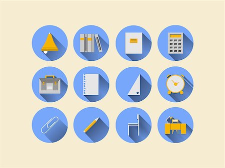 simsearch:400-04269440,k - Circle colored icons for school on white background. Photographie de stock - Aubaine LD & Abonnement, Code: 400-07749586