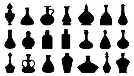 potion silhouettes on the white background Stock Photo - Budget Royalty-Free & Subscription, Code: 400-07749665