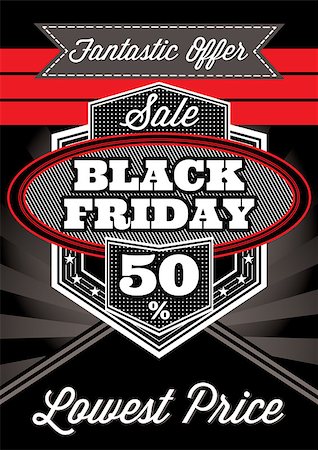 vector template retro poster for Black Friday Photographie de stock - Aubaine LD & Abonnement, Code: 400-07749832