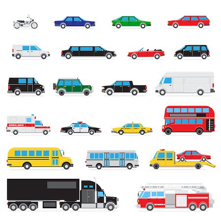 simsearch:400-08015019,k - The collection of simple and different kinds and types of cars Stock Photo - Budget Royalty-Free & Subscription, Code: 400-07749984
