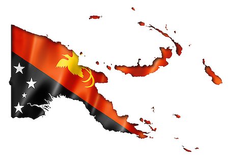 papua new guinea map - Papua New Guinea flag map, three dimensional render, isolated on white Stock Photo - Budget Royalty-Free & Subscription, Code: 400-07754278