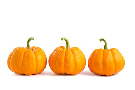 simsearch:400-05709481,k - Decorative orange pumpkins, isolated on white background Stock Photo - Budget Royalty-Free & Subscription, Code: 400-07754294