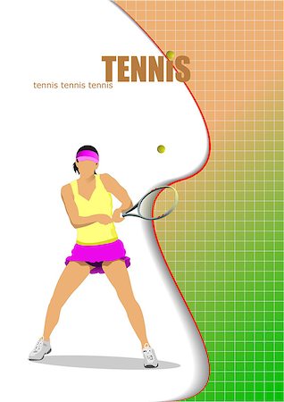 simsearch:400-07515585,k - Woman tennis player.Vector illustration Foto de stock - Royalty-Free Super Valor e Assinatura, Número: 400-07754437
