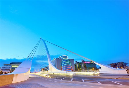 The Samuel Beckett Bridge in night time Stock Photo - Budget Royalty-Free & Subscription, Code: 400-07754465