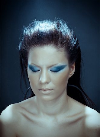 portrait of fantasy cyborg girl.Beautiful cyber woman Fotografie stock - Microstock e Abbonamento, Codice: 400-07754489