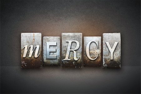 The word MERCY written in vintage letterpress type Stock Photo - Budget Royalty-Free & Subscription, Code: 400-07754545