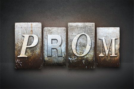 The word PROM written in vintage letterpress type Stock Photo - Budget Royalty-Free & Subscription, Code: 400-07754557