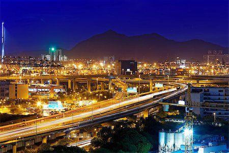 simsearch:400-07715860,k - hong kong modern city High speed traffic and blurred light trails Foto de stock - Super Valor sin royalties y Suscripción, Código: 400-07754614