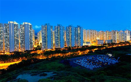 simsearch:400-08494700,k - Public Estate in Hong Kong at night Stockbilder - Microstock & Abonnement, Bildnummer: 400-07754612