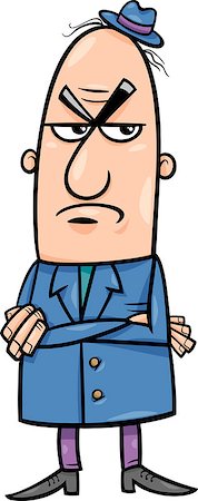 simsearch:400-07407480,k - Cartoon Illustration of Angry or Disgusted Funny Man Character Stockbilder - Microstock & Abonnement, Bildnummer: 400-07754639