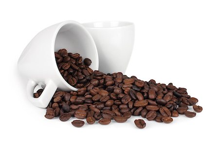 simsearch:400-04689653,k - several coffee beans on a white background Stock Photo - Budget Royalty-Free & Subscription, Code: 400-07754746