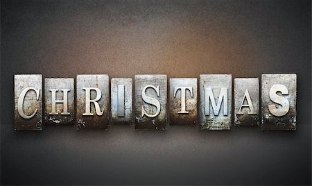 The word CHRISTMAS written in vintage letterpress type Stock Photo - Budget Royalty-Free & Subscription, Code: 400-07754831