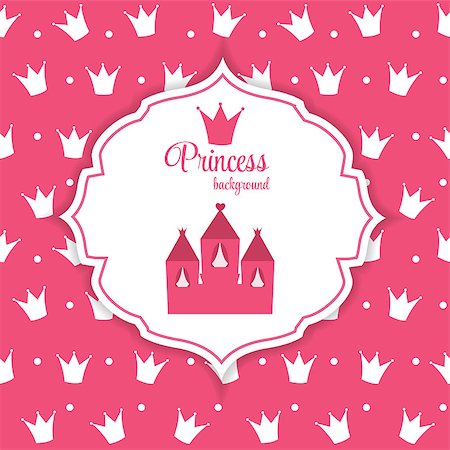 Pink Princess Crown  Background Vector Illustration. EPS10 Stock Photo - Budget Royalty-Free & Subscription, Code: 400-07754943