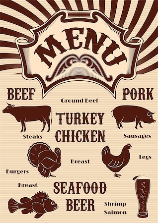 vector template for the cover of menu with fire  icon Stock Photo - Budget Royalty-Free & Subscription, Code: 400-07755929