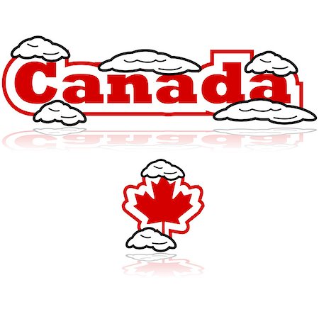 ski cartoon color - Concept illustration showing the word Canada and a Canadian maple leaf icon partially covered in snow Stock Photo - Budget Royalty-Free & Subscription, Code: 400-07756164