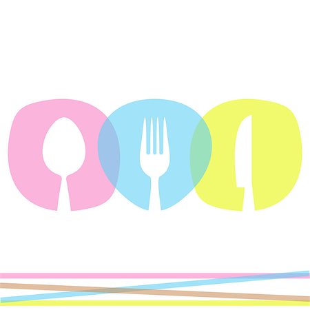 fork and spoon frame - Colorful abstract restaurant menu design with cutlery Stock Photo - Budget Royalty-Free & Subscription, Code: 400-07756267