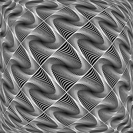 simsearch:400-07625999,k - Design monochrome warped grid diamond pattern. Abstract volume textured background. Vector art Foto de stock - Super Valor sin royalties y Suscripción, Código: 400-07756356
