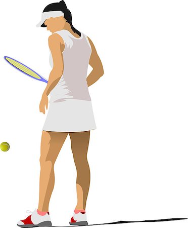 simsearch:400-07758215,k - Woman tennis poster. Colored Vector illustration Fotografie stock - Microstock e Abbonamento, Codice: 400-07756827