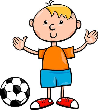 football play drawing - Cartoon Illustration of Cute Little Boy with Football Ball Stock Photo - Budget Royalty-Free & Subscription, Code: 400-07756954