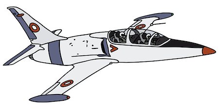 Hand drawing of a white jet aircraft - not a real type Stock Photo - Budget Royalty-Free & Subscription, Code: 400-07757008