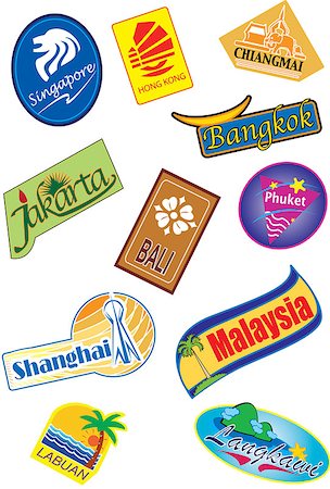 sticker - World country travel landmark set Stock Photo - Budget Royalty-Free & Subscription, Code: 400-07757022