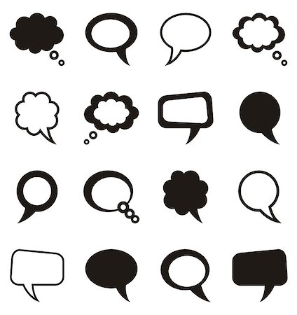 simsearch:400-07661625,k - Set of vector black speech and thought bubbles Stock Photo - Budget Royalty-Free & Subscription, Code: 400-07757153