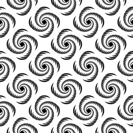 simsearch:400-07631184,k - Design seamless monochrome vortex twisting pattern. Abstract decorative striped textured background. Vector art Stockbilder - Microstock & Abonnement, Bildnummer: 400-07757204