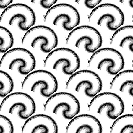 simsearch:400-07990322,k - Design seamless monochrome spiral movement pattern. Abstract background in op art style. Vector art Photographie de stock - Aubaine LD & Abonnement, Code: 400-07757213