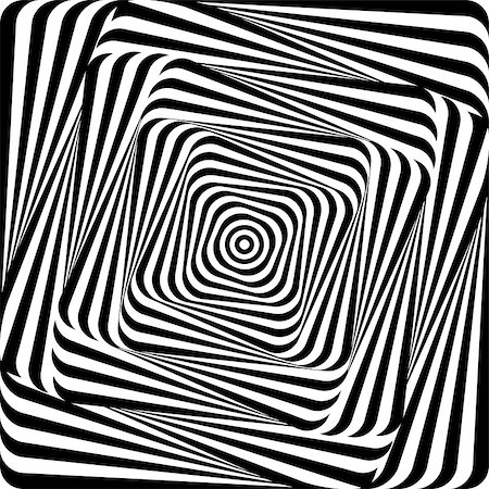 simsearch:400-07759329,k - Design whirlpool movement illusion background. Abstract lines distortion square backdrop. Vector-art illustration Foto de stock - Super Valor sin royalties y Suscripción, Código: 400-07757226