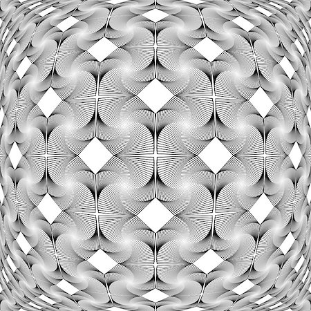 simsearch:400-07631338,k - Design monochrome warped grid decorative pattern. Abstract latticed textured background. Vector art Stockbilder - Microstock & Abonnement, Bildnummer: 400-07757227