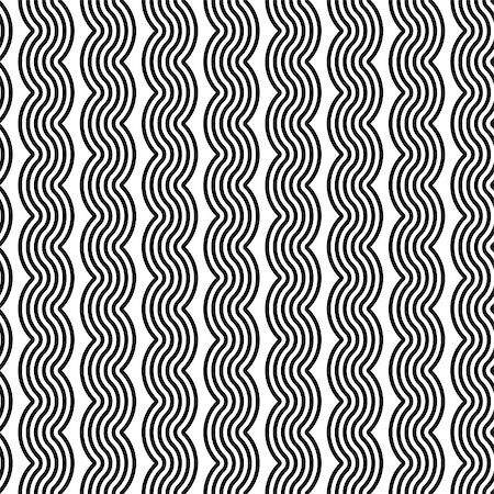 simsearch:400-07631287,k - Design seamless monochrome zigzag geometric pattern. Abstract vertical stripy background. Vector art Stock Photo - Budget Royalty-Free & Subscription, Code: 400-07757228