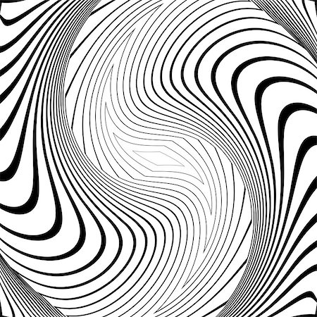 simsearch:400-07409232,k - Design monochrome vortex movement illusion background. Abstract stripy torsion backdrop. Vector-art illustration Fotografie stock - Microstock e Abbonamento, Codice: 400-07757232