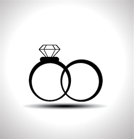 round diamond drawing - Vector black wedding rings icon Stock Photo - Budget Royalty-Free & Subscription, Code: 400-07757250