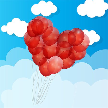 simsearch:400-05031229,k - Balloon  Heart Vector Illustration Background Stockbilder - Microstock & Abonnement, Bildnummer: 400-07757411