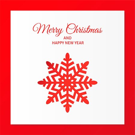 deniskolt (artist) - merry christmas red snowflake, vector postcard illustration Foto de stock - Royalty-Free Super Valor e Assinatura, Número: 400-07757442