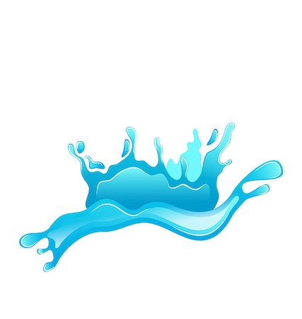 Illustration blue water splash crown isolated on white background - vector Foto de stock - Super Valor sin royalties y Suscripción, Código: 400-07757476