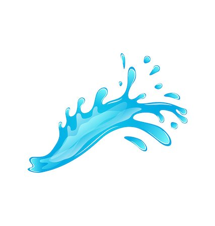 Illustration blue water splash isolated on white background - vector Photographie de stock - Aubaine LD & Abonnement, Code: 400-07757494