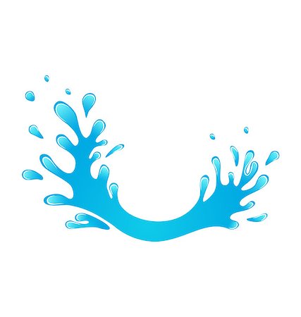 Illustration blue water splash isolated on white background - vector Photographie de stock - Aubaine LD & Abonnement, Code: 400-07757495