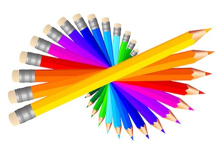 simsearch:400-04362378,k - colored pencils, vector illustration Stock Photo - Budget Royalty-Free & Subscription, Code: 400-07757857