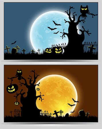 simsearch:400-08260546,k - Halloween background, this illustration may be useful as designer work Fotografie stock - Microstock e Abbonamento, Codice: 400-07757954