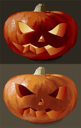 simsearch:400-08260546,k - Halloween pumpkins, this illustration may be useful as designer work Fotografie stock - Microstock e Abbonamento, Codice: 400-07757962