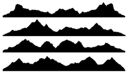 mountain silhouettes on the white background Stock Photo - Budget Royalty-Free & Subscription, Code: 400-07757979