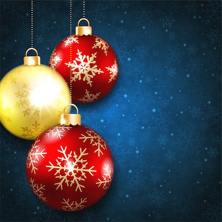 Vector illustration to Christmas with beautiful balls on a blue background Photographie de stock - Aubaine LD & Abonnement, Code: 400-07758060