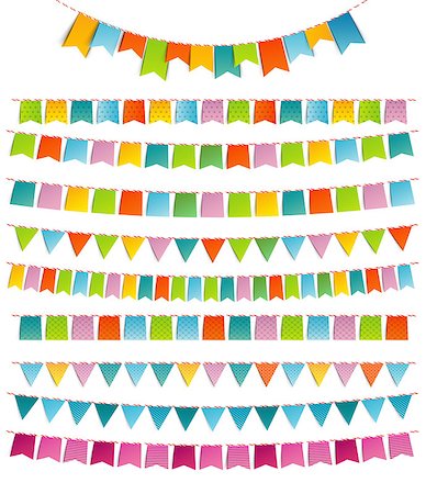 fanion - Vector illustration of Bunting party color flags Photographie de stock - Aubaine LD & Abonnement, Code: 400-07758127