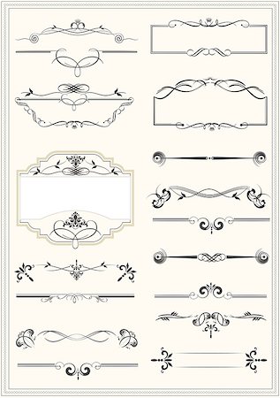 simsearch:400-07758209,k - Calligraphic elements and frame vintage set. Vector illustration Photographie de stock - Aubaine LD & Abonnement, Code: 400-07758210