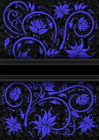 simsearch:400-07558492,k - Illustration of floral background in lilac, grey and black colors with banner Fotografie stock - Microstock e Abbonamento, Codice: 400-07758499