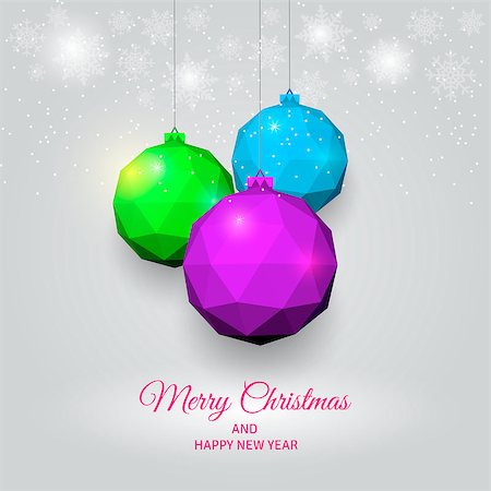 deniskolt (artist) - Christmas background with colored balls and snowflakes Foto de stock - Royalty-Free Super Valor e Assinatura, Número: 400-07758698