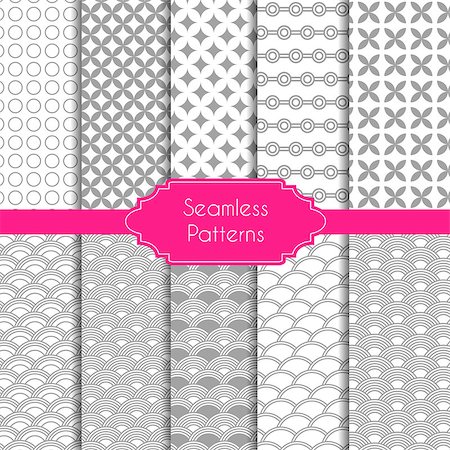 simsearch:400-07918887,k - Set of geometric seamless patterns. Vector illustration Stock Photo - Budget Royalty-Free & Subscription, Code: 400-07758708